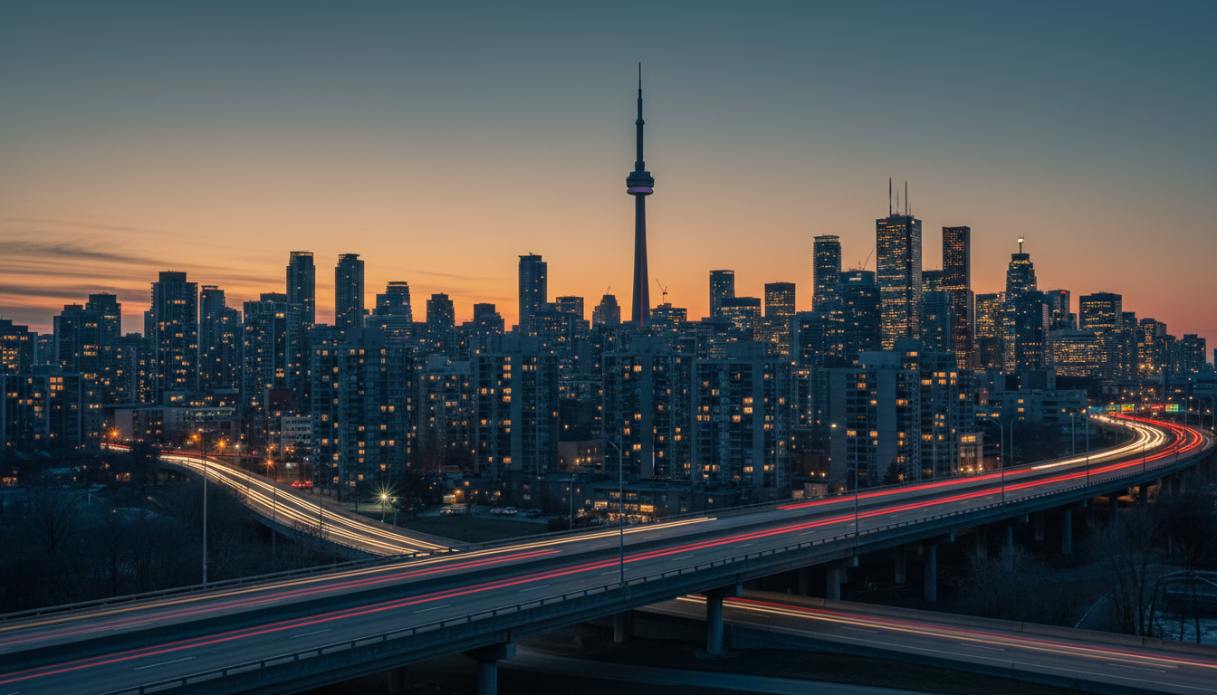 Toronto skyline at twilight